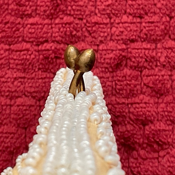 Walborg Vintage 40’sBeaded Ivory Cream Evening Clutch Bag Handmade in Belgium - Picture 10 of 12